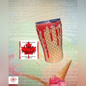 Melting ice cream cone, 12oz epoxy tumbler, insulated travel mug, one of a kind